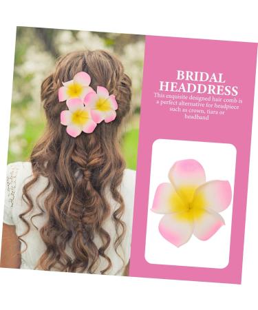 Beatifufu 1pc Hawaii Decor Hair Accessories for Bride Floral Decorations Bride Insert Comb Flowers Decoration Bridal Hair Comb Floral Headpiece Pearl Trim Pink Wedding Hair Piece Women's - Buy Online on GoSupps.com