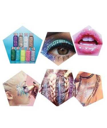 GL-TURELIFES Mermaid Chunky Glitter Gel - Long Lasting Festival Cosmetics for Face Hair & Nails - 30g Ros gold - Buy Online on GoSupps.com