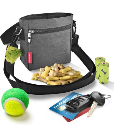 Buy Aemiao Dog Treats Bag - Magnetic Closure Removable Pocket & Feces Bag Dispenser - Gray | Multi-Functional Training Accessory - Buy Online on GoSupps.com