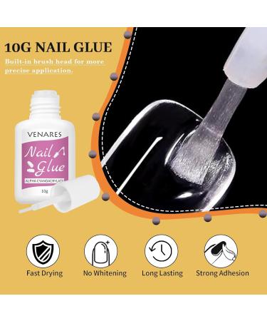 Venares 500 Almond Nail Tips - Short Pre-Polished Soft Gel Tips with Glue | 10 Sizes for Perfect Nails - Buy Online on GoSupps.com