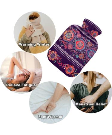 Naanle Paisley Tribal Ethnic Hot Water Bottle with Cover - 2L Transparent Bed Warmer for Pain Relief & Heat Therapy - International Shipping Available - Buy Online on GoSupps.com