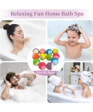 Bath Bombs 12PCS Bath Bombs for Women Gifts 100% Essential Oil Natural Organic Fizzy Bath Spa Gift for Kids Ideal Luxury Home Spa Presents for Birthday Mother's Day Valentine's Day - Buy Online on GoSupps.com