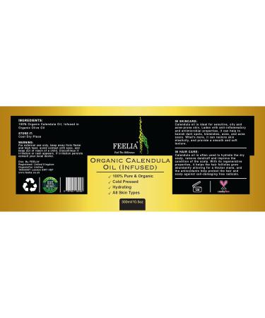 Feelia - Organic Calendula Oil - Infused Cold Pressed Rich in Antioxidants Vitamin E Ideal for Skin & Hair Care 100% Pure & Organic - Buy Online on GoSupps.com