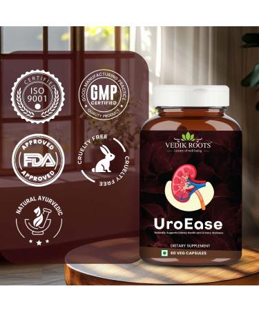VEDIKROOTS UroEase Ayurvedic Herbal Supplement to Help Maintain Kidney Health & Uric Acid Level Provides Support to Manage Urinary Tract 60 Veg Capsules (Pack of 3) - Buy Online on GoSupps.com