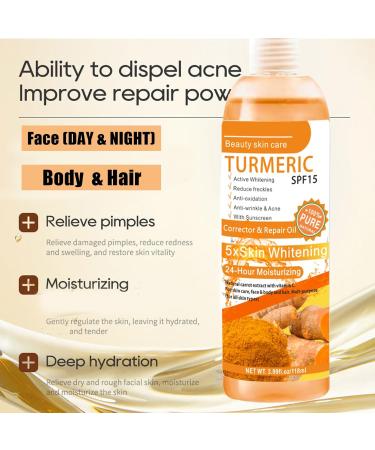 Turmeric Oil Turmeric Serum for Anti Acne Body Oil for Face & Body & Damage Hair Turmeric Face Serums Oil Natural Turmeric Face Hydrating Toner Turmeric Face Toner Nourishing Dry Skin Oils and Serums - Buy Online on GoSupps.com