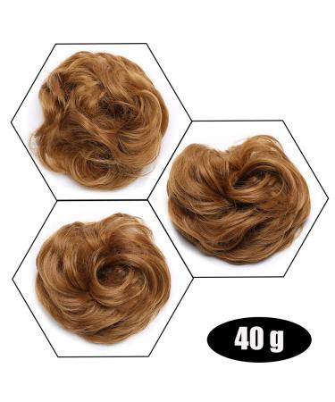 Silk-Co Hair Part with Rubber Band - Wavy Soft Dutt Extensions - 35g Honey Brown Messy Bun Updo - Buy Online on GoSupps.com