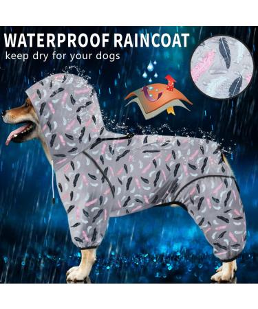 Waterproof Dog Raincoat with Hood for Large Dogs - Reflective & Windproof Dog Rain Jacket in Pink - Ideal for Corgi, Golden Retriever, Shepherd, Bulldog - 4XL - Buy Online on GoSupps.com