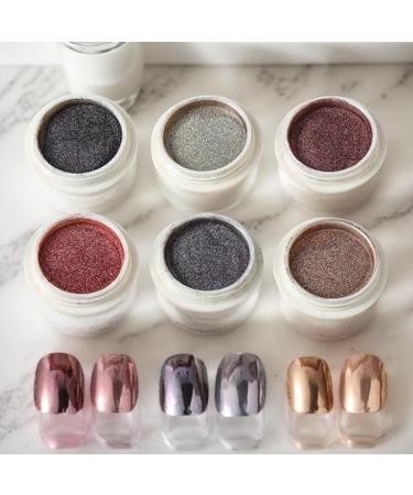 Kit de poudre ongles chrom poudre de ongles chrom e - 6 couleurs Miroir Effet Fingernail Chrome | Shimmer Nail fournit de la poudre pour le festival les rencontres le maquillage l'Halloween 04 D - Buy Online on GoSupps.com