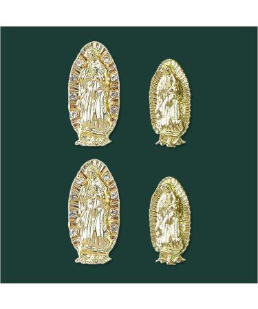 24pcs Religious Nail Charms Kit - San Judas Virgin Mary Cross 3D Nail Gems in Gold and Silver - Buddha Charms and Rhinestones for Nail Art - Buy Online on GoSupps.com