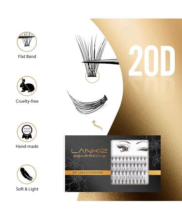 Lankiz 20D C Curl Single Eyelashes 8-14mm | 80 PCs Cluster Lashes for DIY Extensions | High-Quality Fake Lashes at Home - Buy Online on GoSupps.com