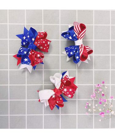 3-Piece Patriotic Hair Clips Set - American Flag Boutique Accessories for Girls | 4th of July Style - Buy Online on GoSupps.com