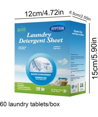 Detergent Sheets - 60pcs High Concentrated Liquidless Washing Sheets | Cleaning Laundry Strips for Home Hotel Dorms Camping Wooloo - Buy Online on GoSupps.com