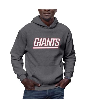 Hybrid Sports NFL - Core Logo - officially licensed adult sweater with hood from fleece for women and men New York Giants - Heather Charcoal S