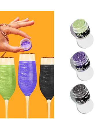 Fancy Sprinkles Limited Edition Halloween B'Witched Edible Glitter Set - Peridot Green, Tanzanite Lavender, Onyx Black - 100% Edible Glitter for Food & Drinks - Buy Online on GoSupps.com