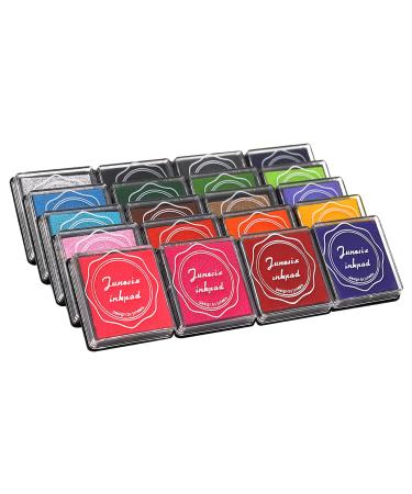 XoreArt Finger Washable Ink Pads for Kids, Non-Toxic, 20 Color DIY Rainbow Craft Ink Pads for Rubber Stamps, Paper, Wood Fabric, Best Gift for Kids (Pack of 20)
