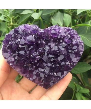 Natural Crystal Rough Natural Uruguay Amethyst geode Heart Quartz Crystal Cluster Heart Shape Healing Stones Wedding Gift - Buy Online on GoSupps.com