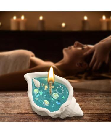 Ocean Theme Conch Shell Candle | Handmade Natural Scented Soy Wax Gel | Perfect for Meditation & Stress Relief - Buy Online on GoSupps.com