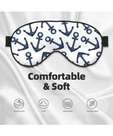 Navy Blue Anchor Sleep Mask Adjustable Double-Sided Eye Cover for Soft Sleep Perfect Shading & Eye Edema Reduction | International Shipping Available - Buy Online on GoSupps.com