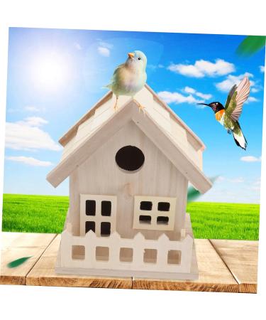 Exceart Unpainted Wooden Birdhouse Set - 3 Decorative Bird Cages (14x13cm) | Bulk Bird Nest Accessories for Garden - Buy Online on GoSupps.com
