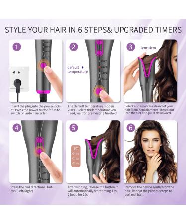 Automatic Curling Iron - Auto Hair Curler Wand with 4 Temp Settings Dual Voltage & Fast Heating for Perfect Curls - Buy Online on GoSupps.com