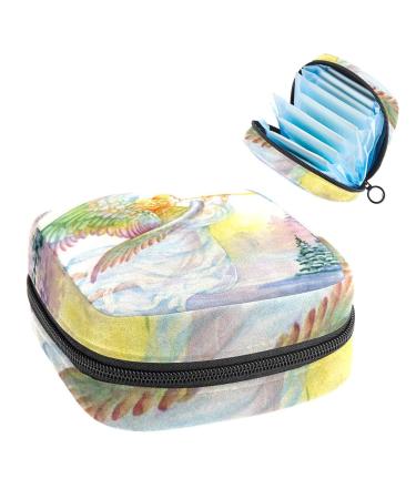 GIAPB Period Bag Sanitary Napkin Storage Bag Period Pouch Travel Makeup Bag Vintage Hand Drawn Art Color3749