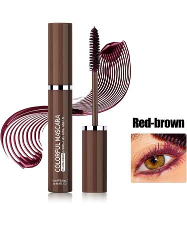 Coloured Waterproof Lash Mascara Highly Pigmented Coloured Mascara Long Lasting False Lash Effect Mascara Long Lasting Thick Smudge-Proof Natural Voluminous Telescopic Mascara (Brown 8ml) Brown 8 ml (Pack of 1) - Buy Online on GoSupps.com