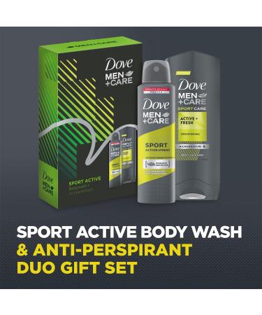 Dove Men+Care Sport Active Duo Gift Set For him Body Wash 250ml & Deo 150ml Stocking Filler Christmas Gift for Him Multi Regular - Buy Online on GoSupps.com