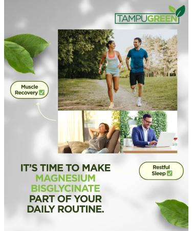 TAMPUGREEN Magnesium Bisglycinate High Absorption Muscle & Nerve Support Relaxation & Sleep Support 200 mg 120 Tablets GMP Certified - Buy Online on GoSupps.com