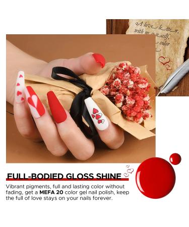 MEFA 23 Pcs Gel Nail Polish Set - Spring Collection with Glossy & Matte Top Coat, Base Coat, Black Glitter, White, Pink, Blue Colors - Perfect Gift for Starter Manicure - Salon Quality - F-Love Letters - Buy Online on GoSupps.com