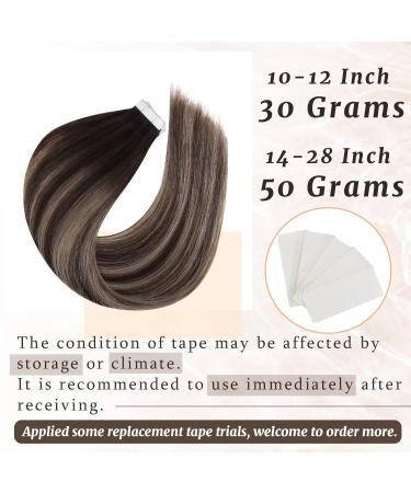 Ugeat Ombre Tape Extensions - Real Hair Chocolate Brown & Ash Brown 20 Pieces 55 cm 50g - #4/18/4 - Buy Online on GoSupps.com