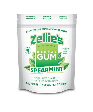 Zellies Chewing-gums la menthe verte sans sucre au xylitol | Saveur menthe verte (240 unit s - paquet de 1) Menthe verte 1 unit (Lot de 1)