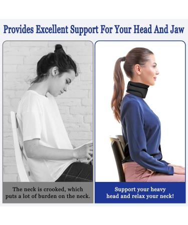 Cervicorrect Neck Brace Cervical Collar for Sleeping and Snoring Neck Support Brace for Neck Pain Pressure Relief Soft Neck Brace Aligned for Cervical Spine Pressure Wrap and Stabilize (Black) - Buy Online on GoSupps.com