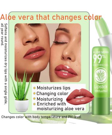 4PCS Aloe Vera Lipstick Color Changing Lipstick Moisturizing Magic PH Jelly Lipstick Set for Women Tinted Lip Balm Long Lasting Waterproof Color Change Lip Gloss Makeup - Buy Online on GoSupps.com