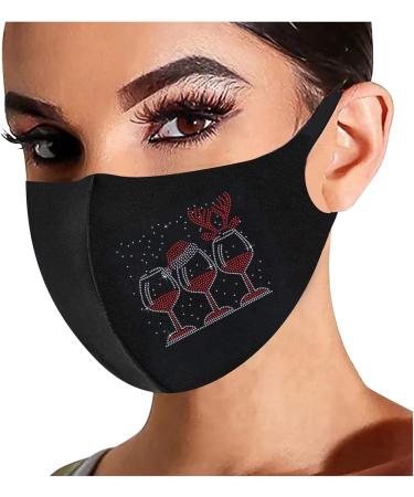 Riou 5-Piece Strass Mouth & Nose Protection | Washable Cotton Glitter Face Masks for Women | Reusable Breathable & Stylish - Buy Online on GoSupps.com