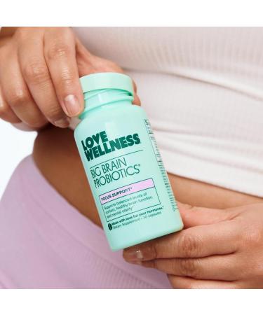 Love Wellness Big Brain Probiotics | Nootropics Brain Support Supplement | Brain Supplements for Memory and Focus | Promotes Mental Clarity & Mood | Organic Reishi Chaga & Lions Mane | 30 Count - Buy Online on GoSupps.com