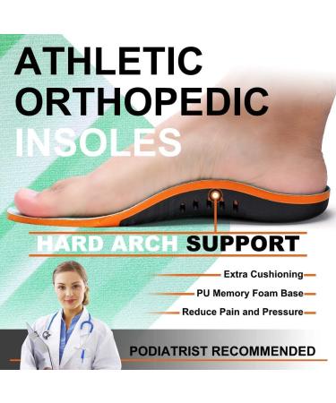 VALSOLE Plantar Fasciitis Orthotic Shoe Inserts - Arch Support Insoles for Fallen Arch, Flat Feet, Heel Pain - Men's 6-7.5 Women's 8 - Buy Online on GoSupps.com