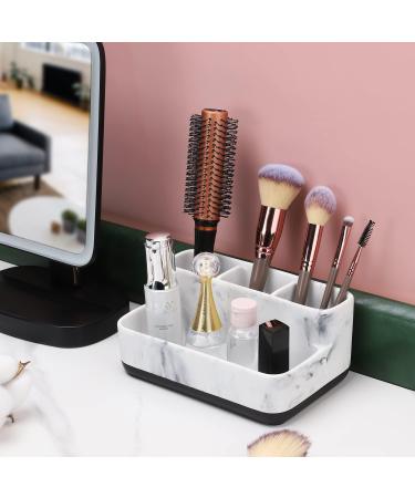 ZCCZ Marble Look Toothbrush Holder - Electric Toothpaste & Makeup Brush Stand - Bathroom Organizer with Removable Tablet - Buy Online on GoSupps.com