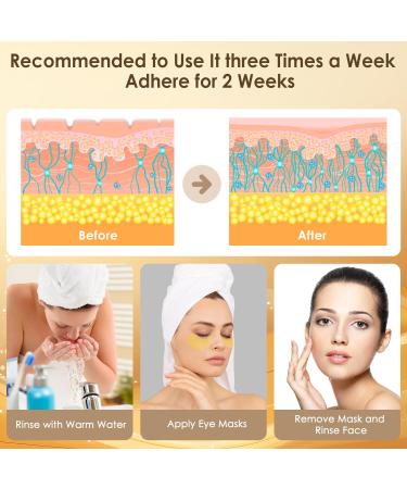 24K Gold Under Eye Patches - Reduce Dark Circles & Puffiness | Hydrating Eye Masks for Wrinkles - 30 Pairs (60 Count - Buy Online on GoSupps.com