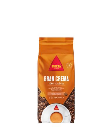 Delta Caf s - Gran Crema - 1 kg de Caf en Grains - Intensit 9 - M lange de Grains Torr fi s 100 % Arabica de Colombie et du Guatemala - Cr meux aux Notes de Cacao et Caramel 1 kg (Lot de 1)