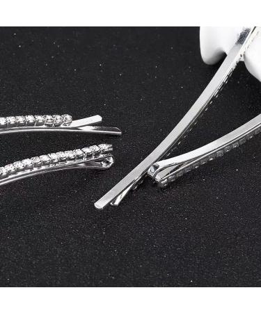 Rhinestone Bobby Pin Metal Hair Clips - 12 Pieces Clear Crystal Barrette Pins for Women and Girls - Buy Online on GoSupps.com