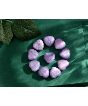 MAIBAOTA Lepidolite Healing Crystals Gemstones Pocket Gifts Heart-Shaped Nature Spiritual Energy for Women Men Reiki Divination Balancing Yoga Meditation 10PCS - Buy Online on GoSupps.com