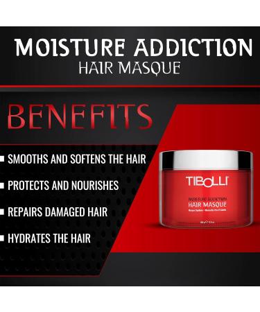 Tibolli Moisture Addiction Mask - Deep Conditioning Keratin Treatment for Dry Damaged Colored Hair (17.6 Fl Oz/500g) - Hydrating & Smoothing Hair Mask - 1 Pack - Buy Online on GoSupps.com