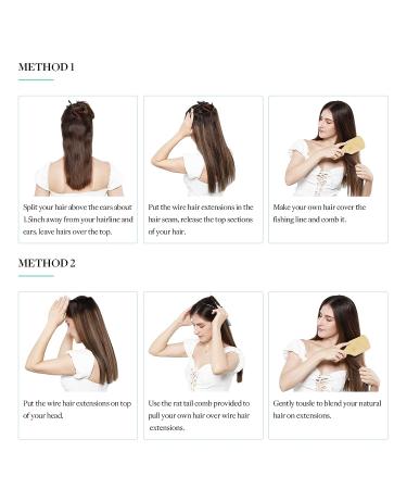 DOORES 18 Dark Brown Wire Hair Extensions - 95g Remy Human Hair, Natural Straight Invisible Hairpiece - Buy Online on GoSupps.com