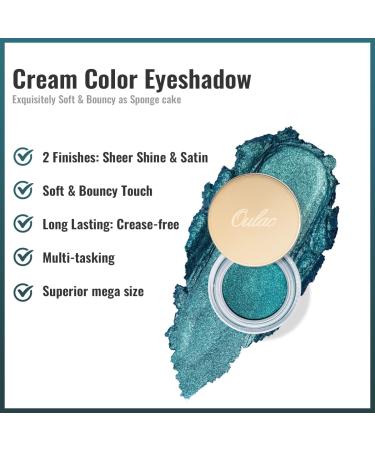 Oulac Teal Green Glitter Eyeshadow | Waterproof & Long Lasting | Highly Pigmented Eye Shadow for Women | Multi-Use Highlighter | Moisturizing Formula | 0.42 oz - Unforgettable Night - Buy Online on GoSupps.com