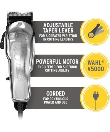 Wahl Taper 2000 Professional Hair Clippers Pro Haircutting Kit Clippers for Bulk Hair Removal Taper Fade Adjustable Lever Corded Lightweight Barbers Supplies - Buy Online on GoSupps.com