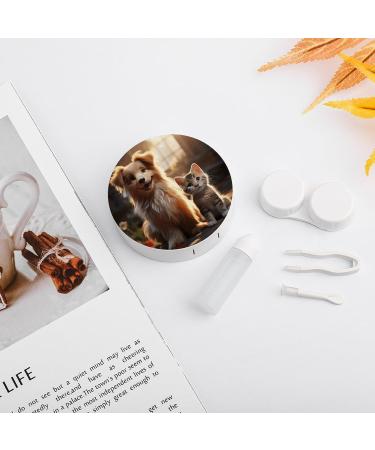 Buy Dogs and Cats Print Contact Lens Case | Travel Care Box for Lenses - International Shipping Available - Buy Online on GoSupps.com