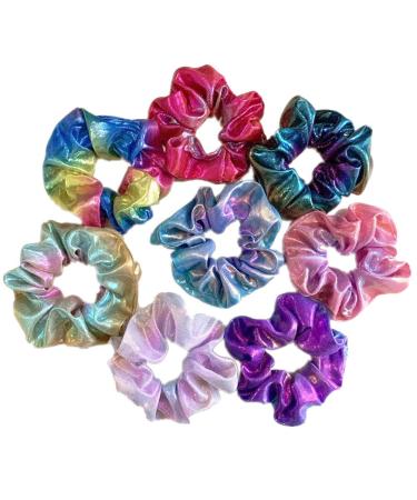 Lurrose 8pcs Glitter Scrunchies - Colorful Ponytail Holders for Women Girls Teens & Kids | Best Hair Accessories - International Shipping Available - Buy Online on GoSupps.com