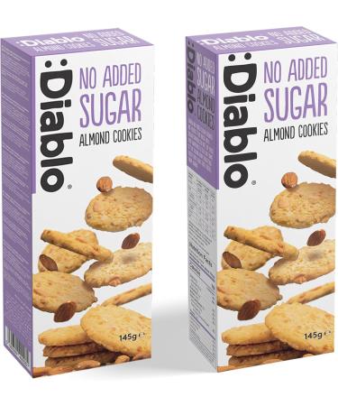 Diablo Almond Cookies | No Sugar Added | Sweetened with Maltitol | Gourmet Treats | 145g ((Pack Of 3)) ( Pack Of 3 ) - Buy Online on GoSupps.com