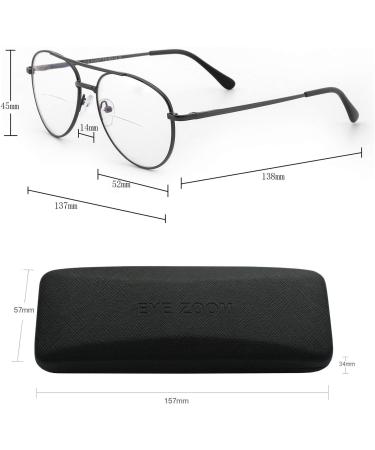 Aviator Blue Light Blocking Bifocal Reading Glasses & UV400 Sunglasses | Clear & Gray Lenses 2.5 Diopters - Shop Internationally - Buy Online on GoSupps.com