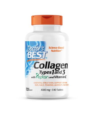 Doctor's Best Collagen Types 1 and 3 with Peptan 1000 mg 540 Tablets